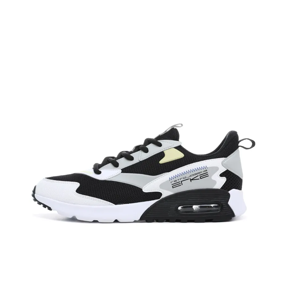 Erke Shock Absorbers Slip-Resistant Abrasion-Resistant Low-Top Беговые кроссовки Мужские Белый Черный