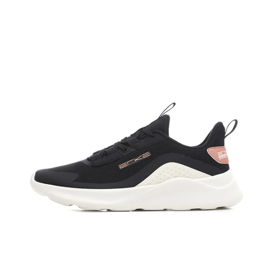 Erke Casual Shoes Women's Low Top Jet Black/Pink Gold