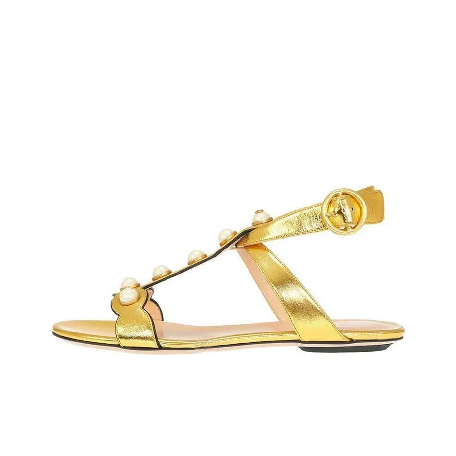 GUCCI One Ремешок Сандалии Женские Золотые
