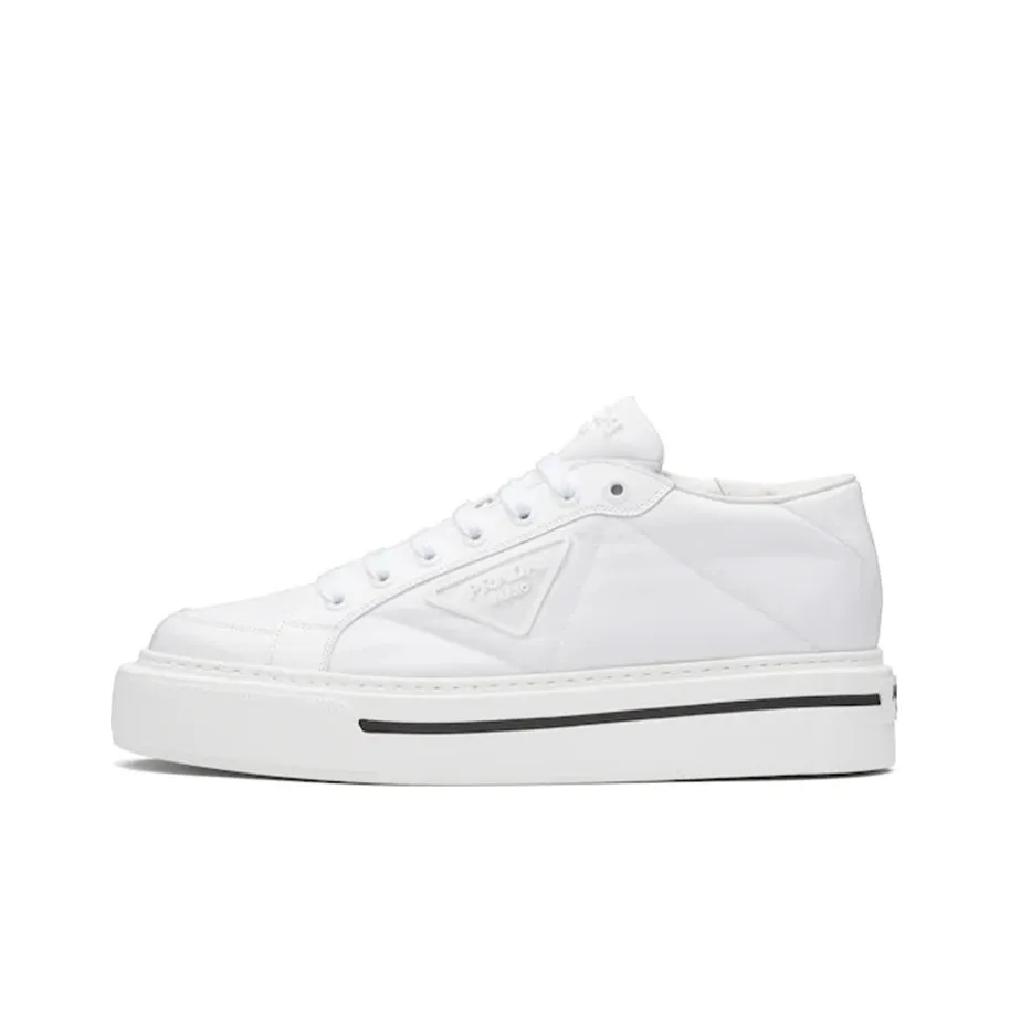 PRADA Macro Stylish Skateboarding Shoes Men's White