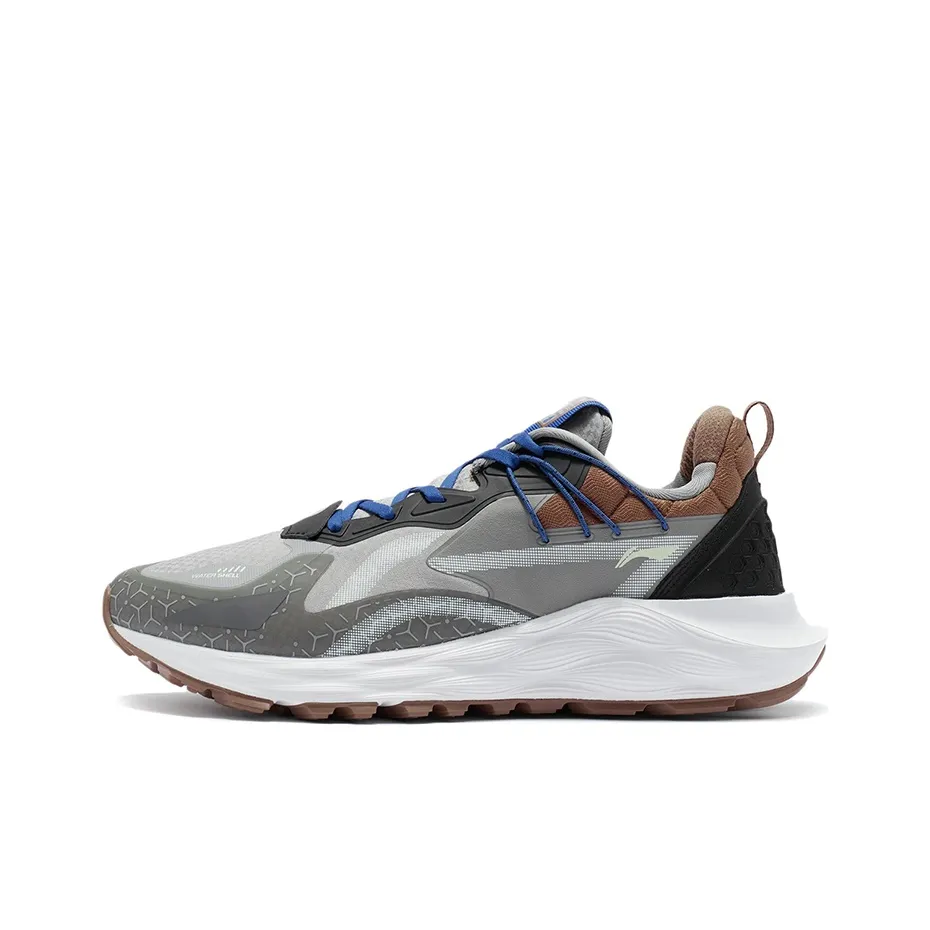 LiNing Cloud Shield PLUS Rebound Low Top Running Shoes Men's Snow Gray Color