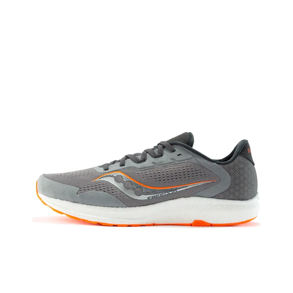 Saucony Freedom 4 Slip-Resistant Abrasion-Resistant Low-Top Беговые кроссовки Мужские Серый Оранжевый