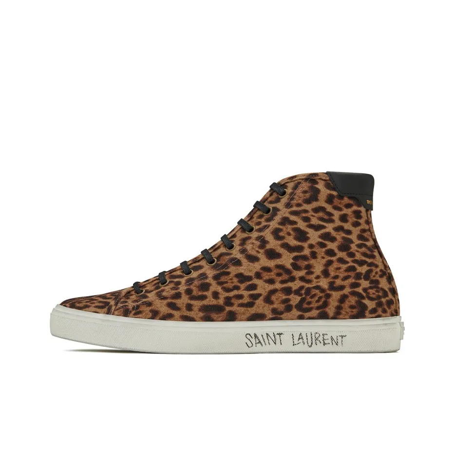 SAINT LAURENT Leopard Print High Top Sneakers