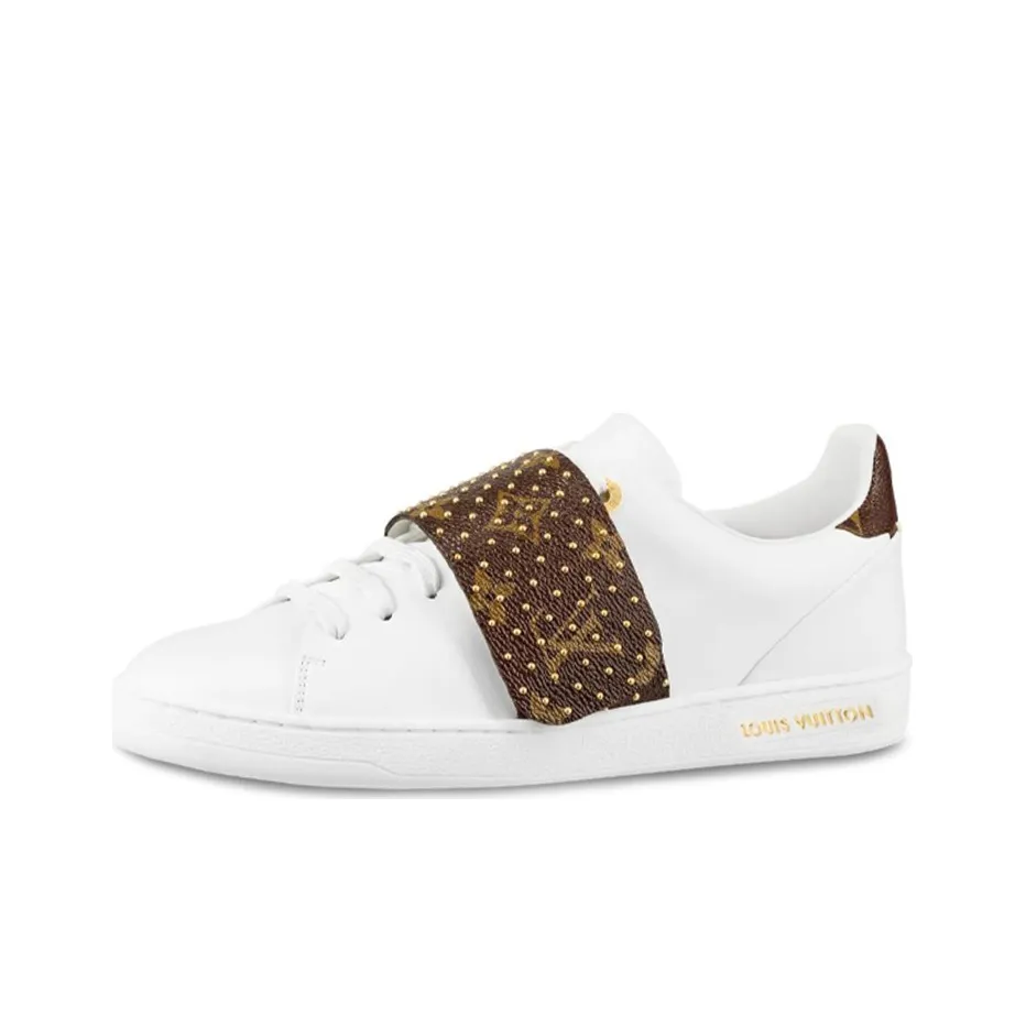 LOUIS VUITTON Frontrow Skateboard Shoes Women's Low Top White/Brown