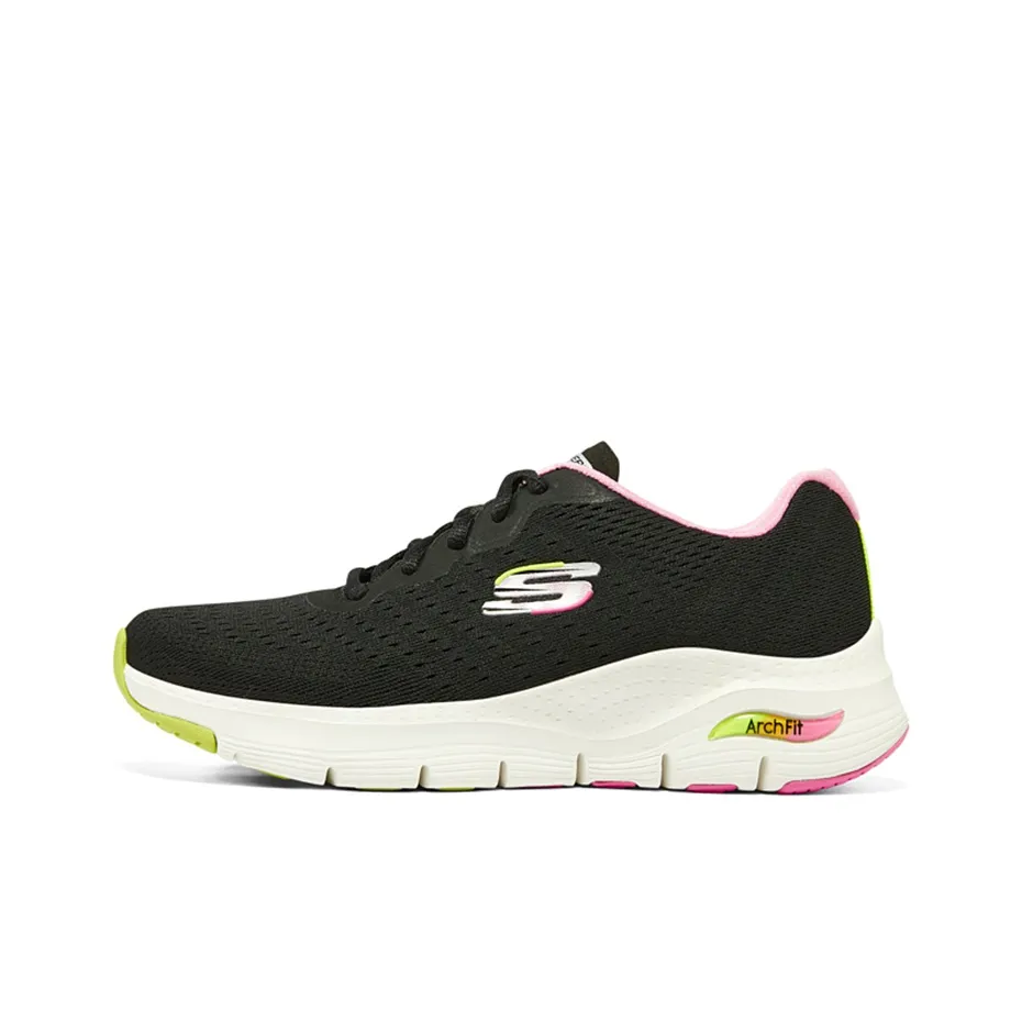Skechers Arch Fit Low Top Running Shoes Women's Black Multicolor
