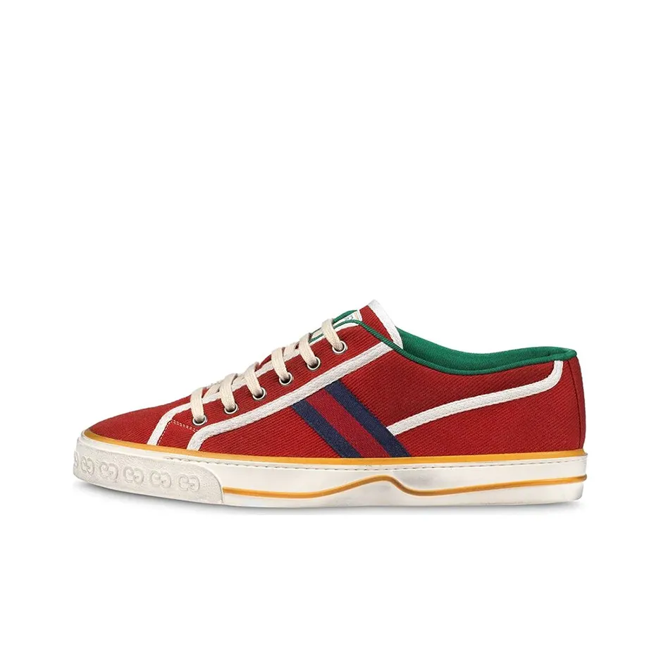 GUCCI Tennis 1977 Stylish Skateboarding Shoes Men's Red