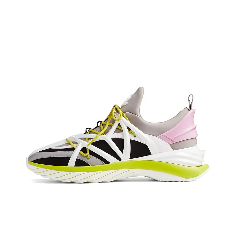 Jimmy Choo Cosmos/m Cushioning Anti Slip And Wear Resistant Low Top Casual Shoes Men's Gray Green
