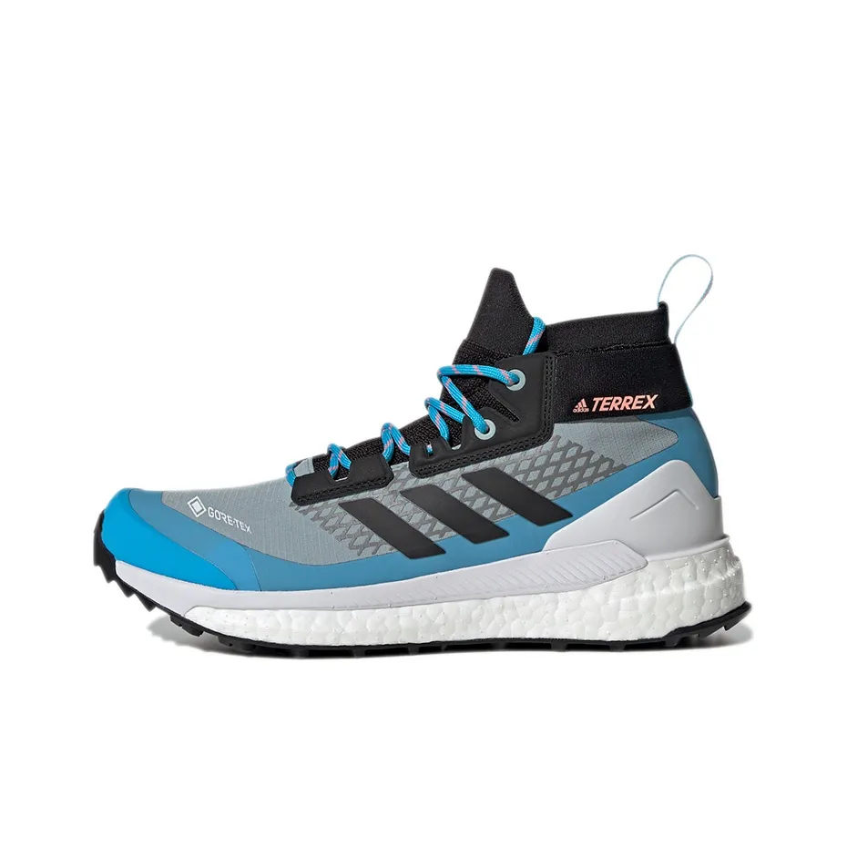 adidas Terrex FREE HIKER Slip-resistant Abrasion-resistant High Top Hiking Shoes Women's Black Blue adidas Terrex FREE HIKER Противоскользящие устойчивые к истиранию высокие топы походная обувь женский черный синий
