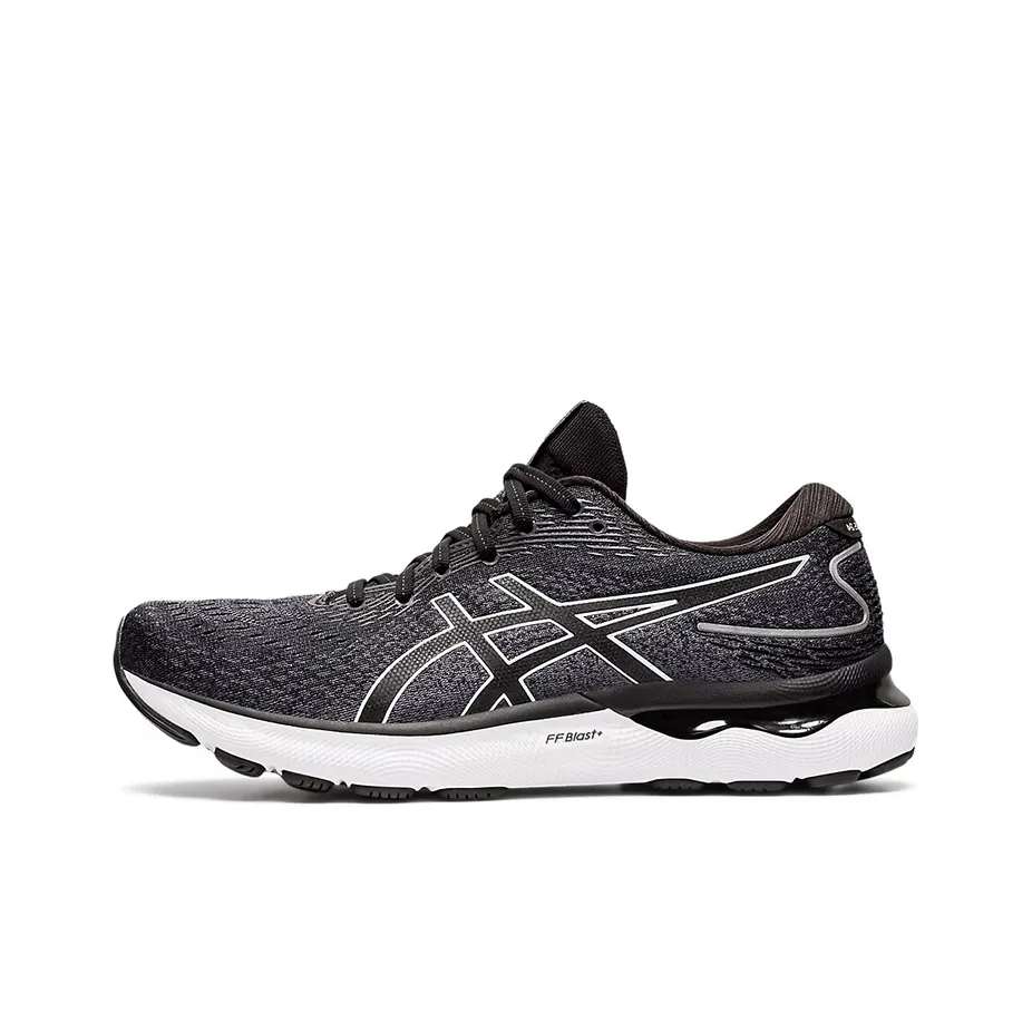 Asics Gel Nimbus 24 Low Top Марафон Беговые кроссовки Мужские Черный Белый