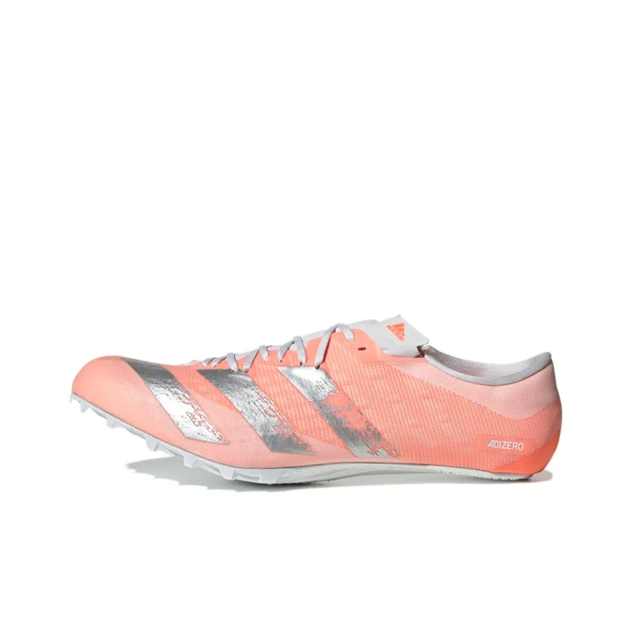 Adidas Adizero Prime Sprint Spikes Low Top Running Shoes Men's Pink Silver