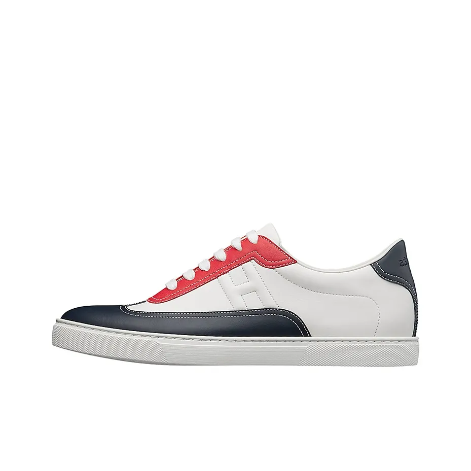 HERMES Quicker Low Top Skateboard Shoes Men's White Blue Red