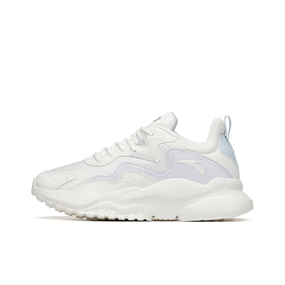 Anta Life Collection Anti Slip Wear Resistant Low Top Sports Casual Shoes Women's White Purple Blue