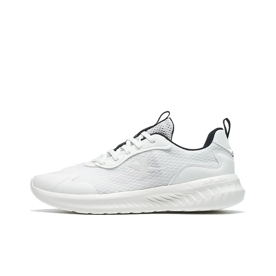 XTEP Cloud DC Cushioning, Slip Resistant, Abrasion Resistant, Rebound Low Top Running Shoes Men's Sail White/Black