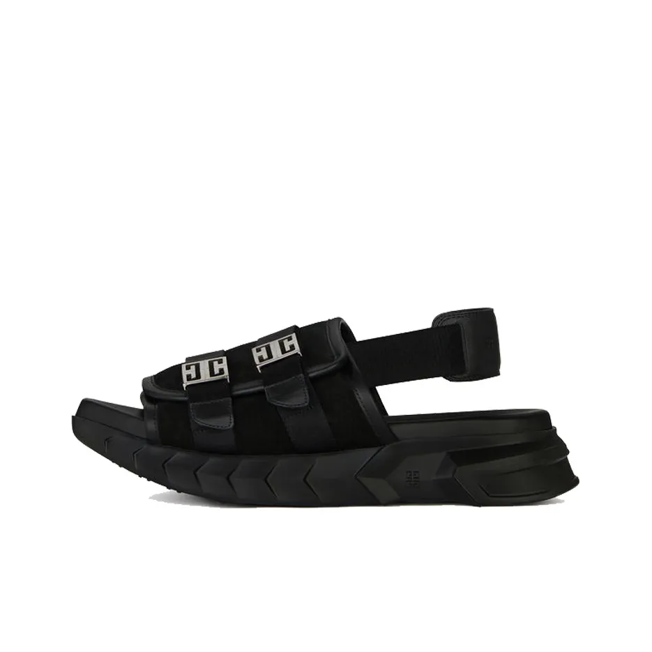 Givenchy Marshmallow Sandals Black Suede Leather