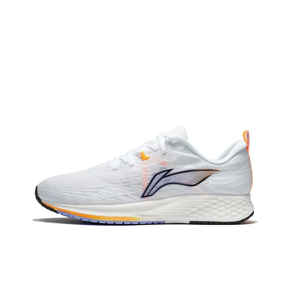 LINING Trich Tu 4 IV Men's Light Marathon Running Shoes - White/Blue