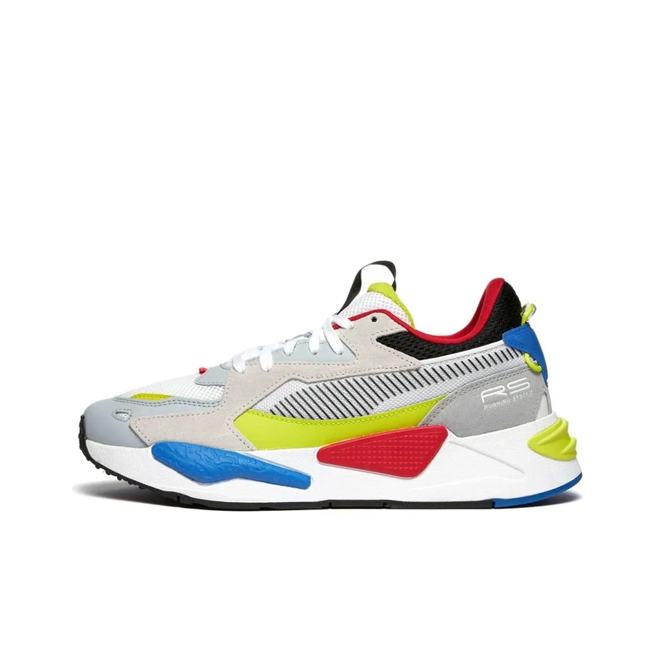 PUMA RS Z Амортизация Износостойкий Низкий Топ Беговые кроссовки Унисекс Серый Желтый Черный