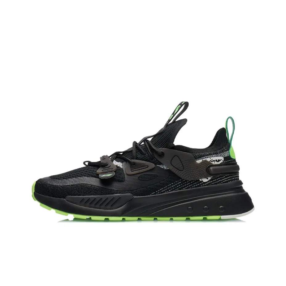 LiNing Jade Bead Jade Bead Anti Slip Wear Resistant Low Top Running Shoes Men's Black Green