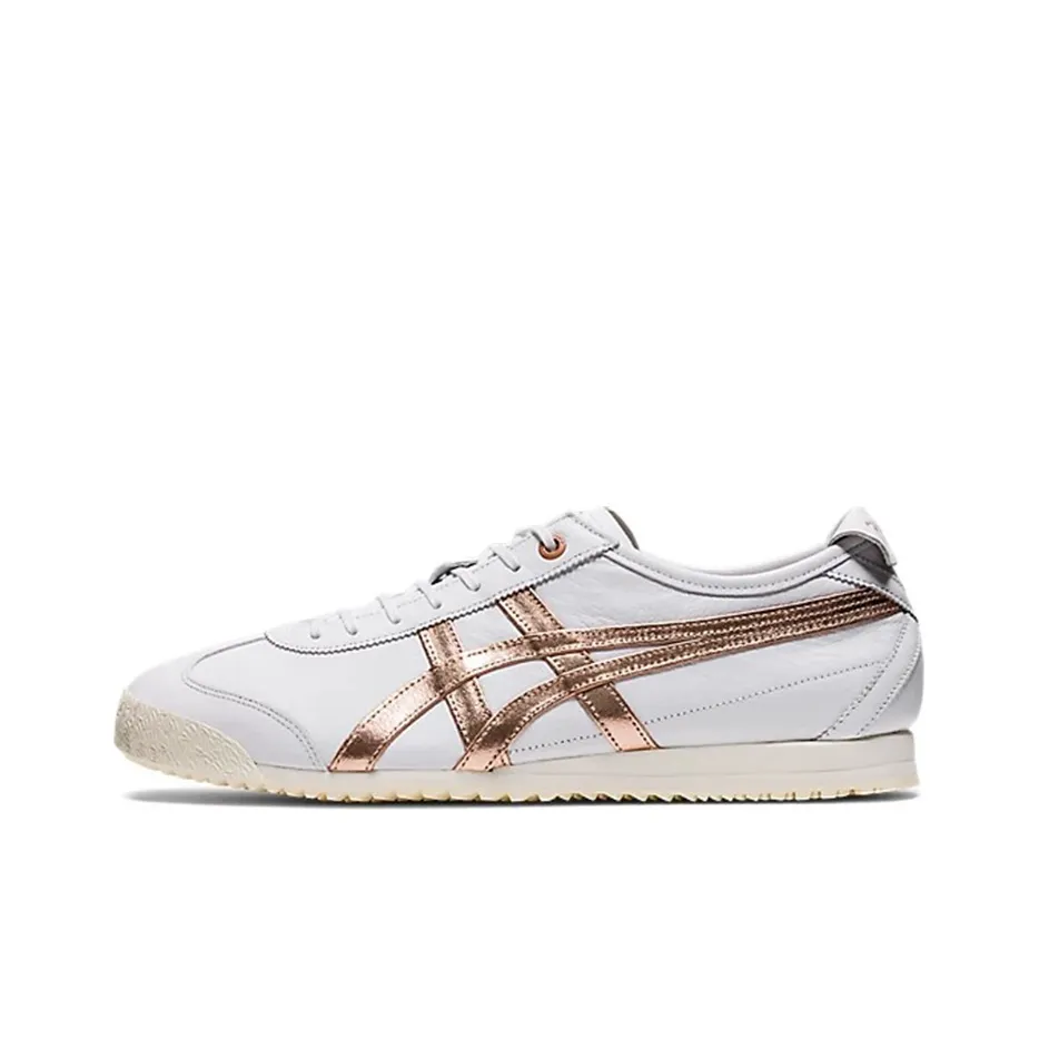 Onitsuka Tiger MEXICO 66 Износостойкий и Легкий Низкий Топ Беговые кроссовки Унисекс Белый Розово-золотой