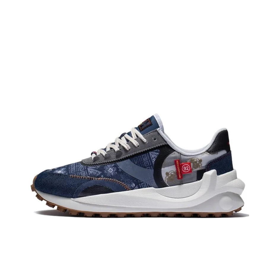 LiNing Shock Absorbers Slip-Resistant Abrasion-Resistant Low-Top Беговые кроссовки Мужской Синий