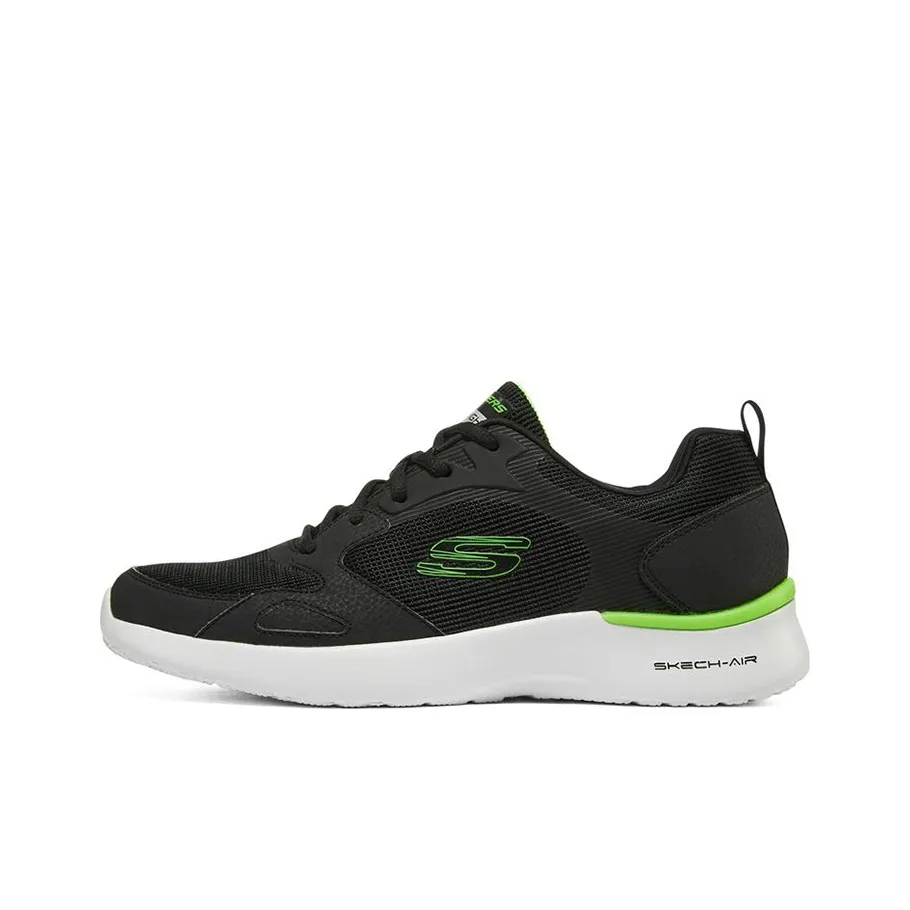 Skechers Skech Air Dynamight Low Топ Повседневные Беговые кроссовки Мужские Черные Зеленые