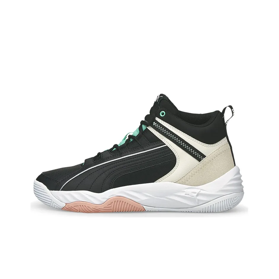 PUMA REBOUND Casual Shoes Unisex Mid Top Black/Gray/White