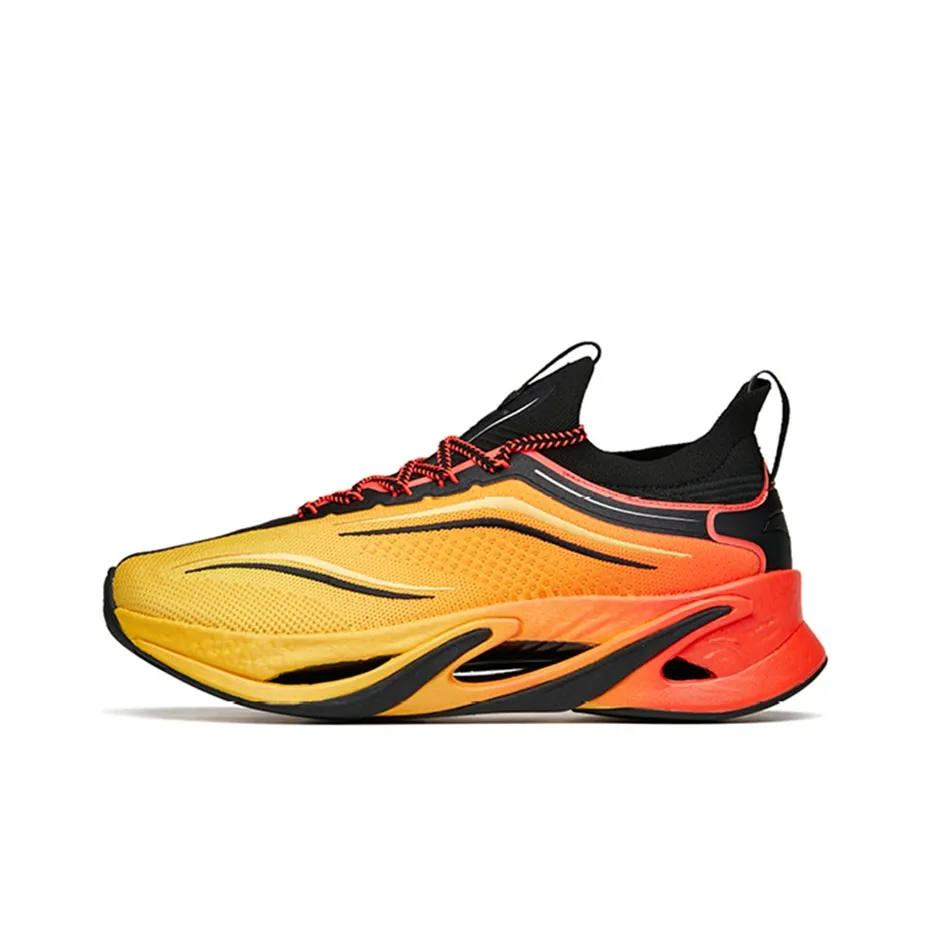 Anta Running Collection Cushioned Slip-Resistant Abrasion-Resistant Low-Top Running Shoes Men's Yellow Black Red