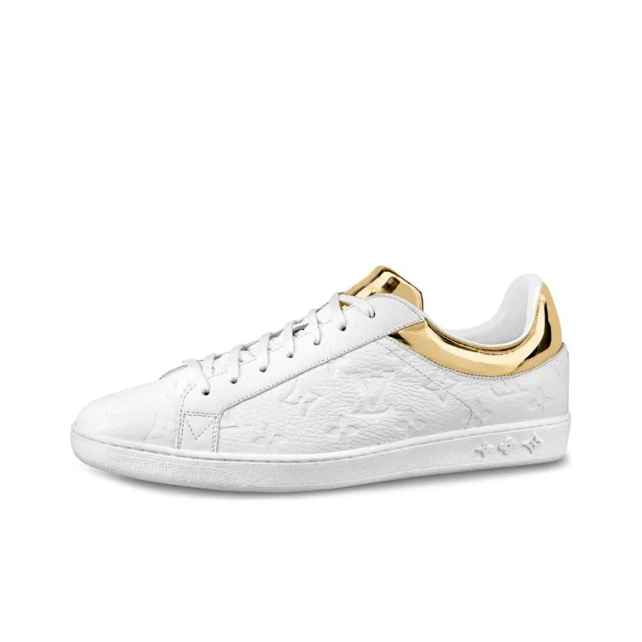 LOUIS VUITTON Luxembourg Sneakers 'White Logo Monogram With Gold Collar'