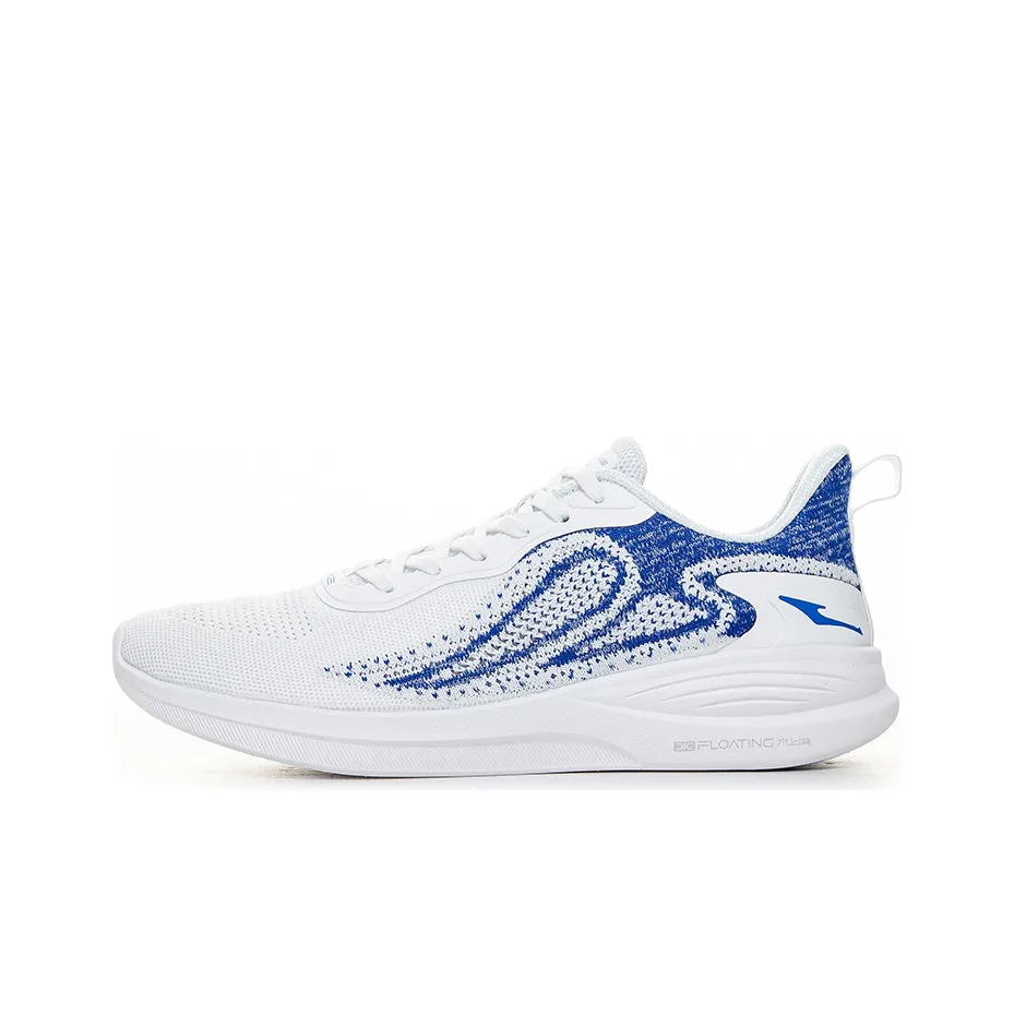 Erke Shock Absorbers With Slip Resistant And Abrasion Resistant Properties Low Top Running Shoes Men's White Blue