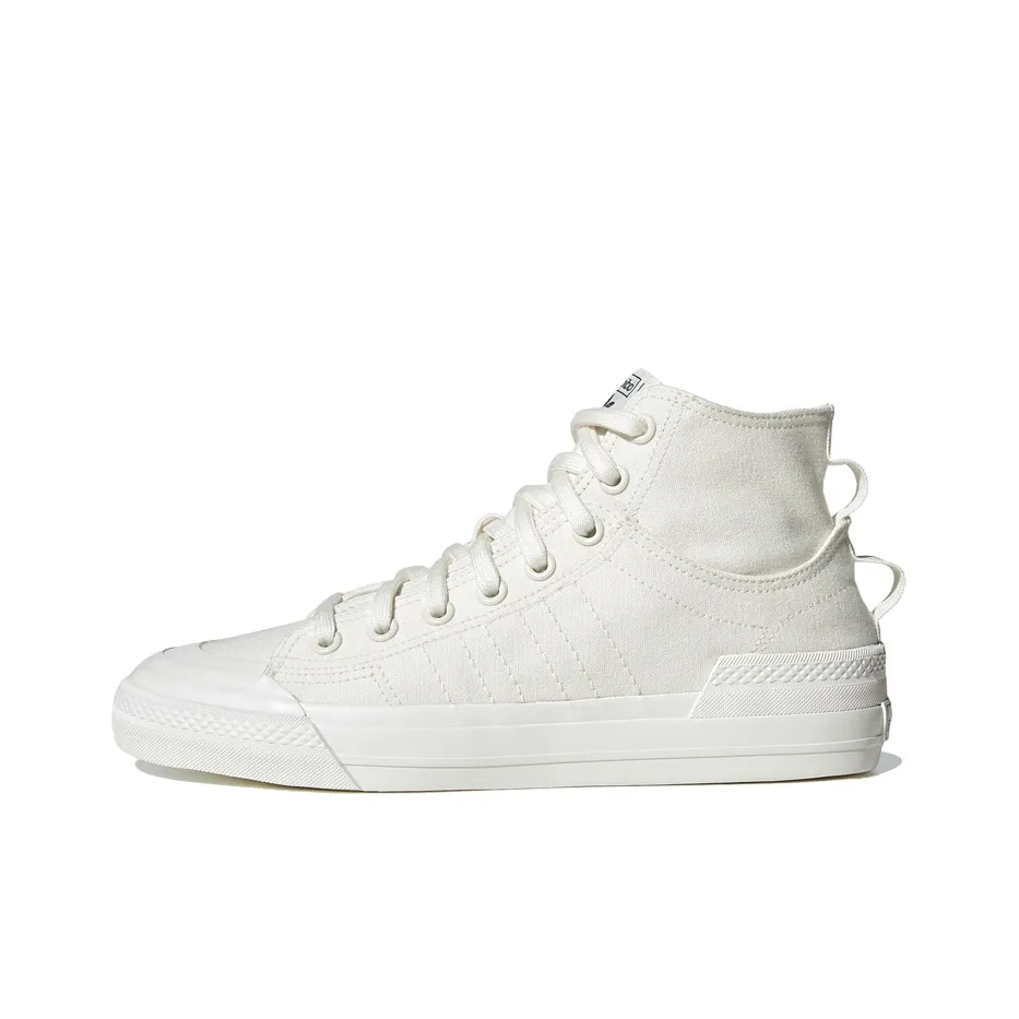 Adidas Originals NIZZA Hi Dl Slip-resistant Abrasion-resistant High Top Skateboard Shoes Unisex White Adidas Originals NIZZA Hi Dl Противоскользящие Устойчивые к истиранию Высокие Кроссовки для скейтбординга Унисекс Белые
