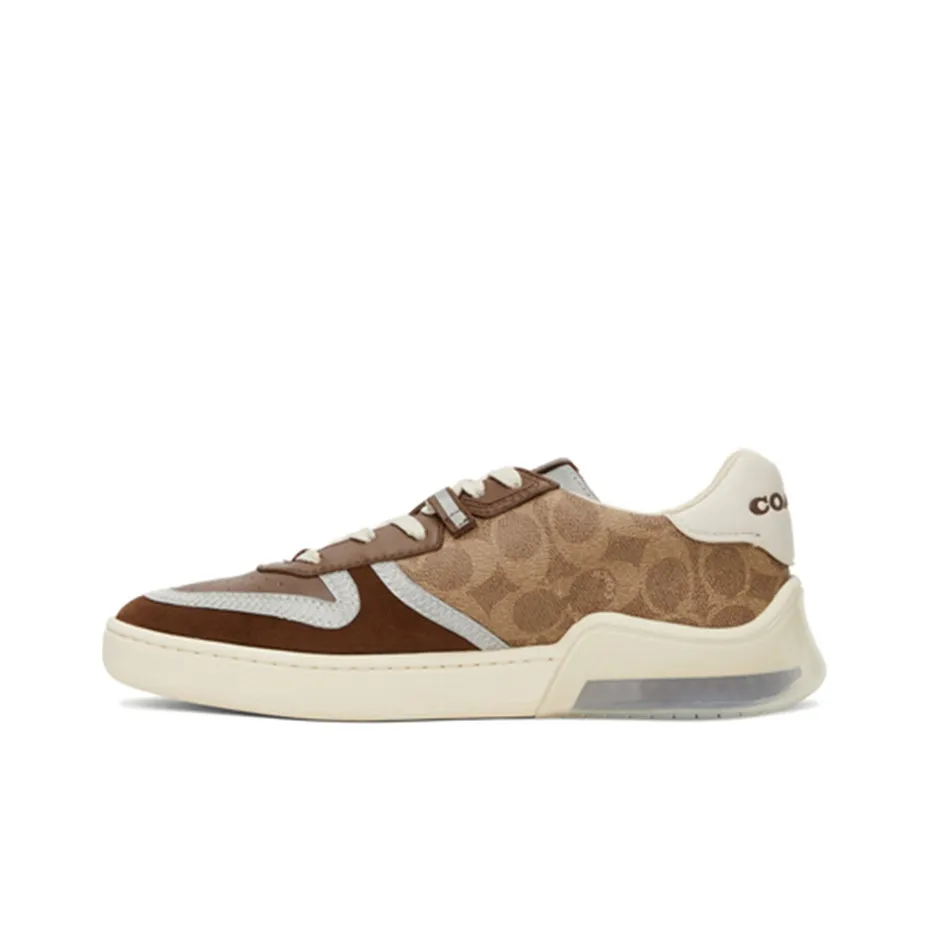 COACH CitySole Court Low Top Stylish Skateboarding Shoes Men's Gray Brown