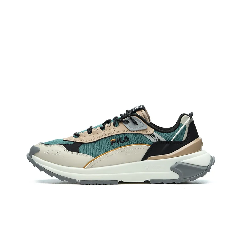 FILA Fashion Sneakers Running Shoes Men Low-Top Beige/Green/Black/White