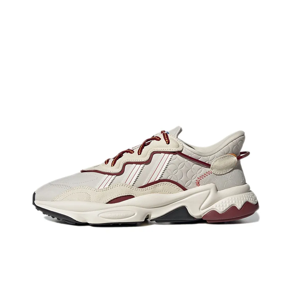 Adidas Originals Ozweego Casual Shoes Unisex Low Top White/Beige/Red