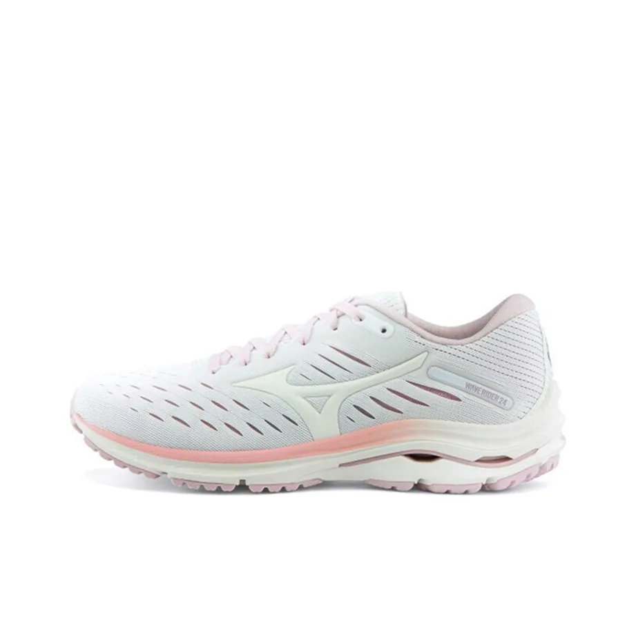 Mizuno Wave Rider 24 противоскользящие и дышащие низкие беговые кроссовки для женщин белые
