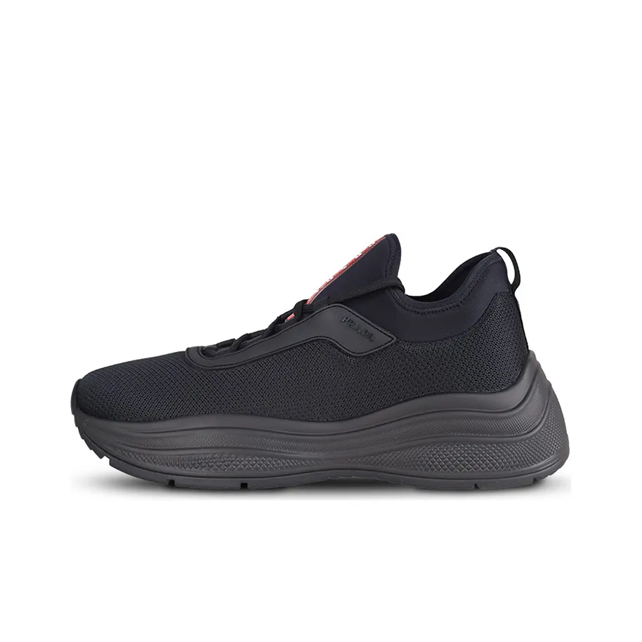 PRADA Cushioning, Slip Resistant, Abrasion Resistant, Breathable Low Top Casual Shoes Men's Black