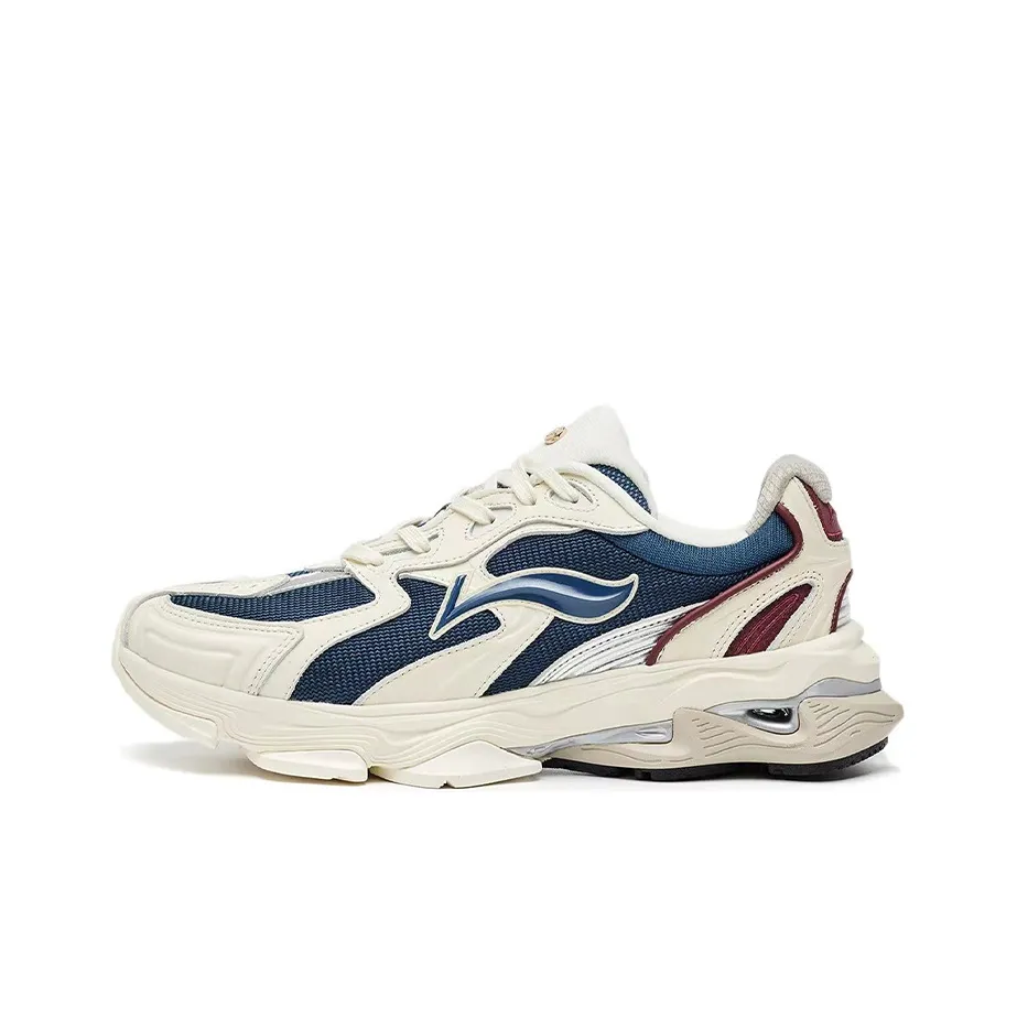 LI NING 1990 Cushioning, Slip Resistant, And Abrasion Resistant Low Top Running Shoes Men's Sea Soul Blue