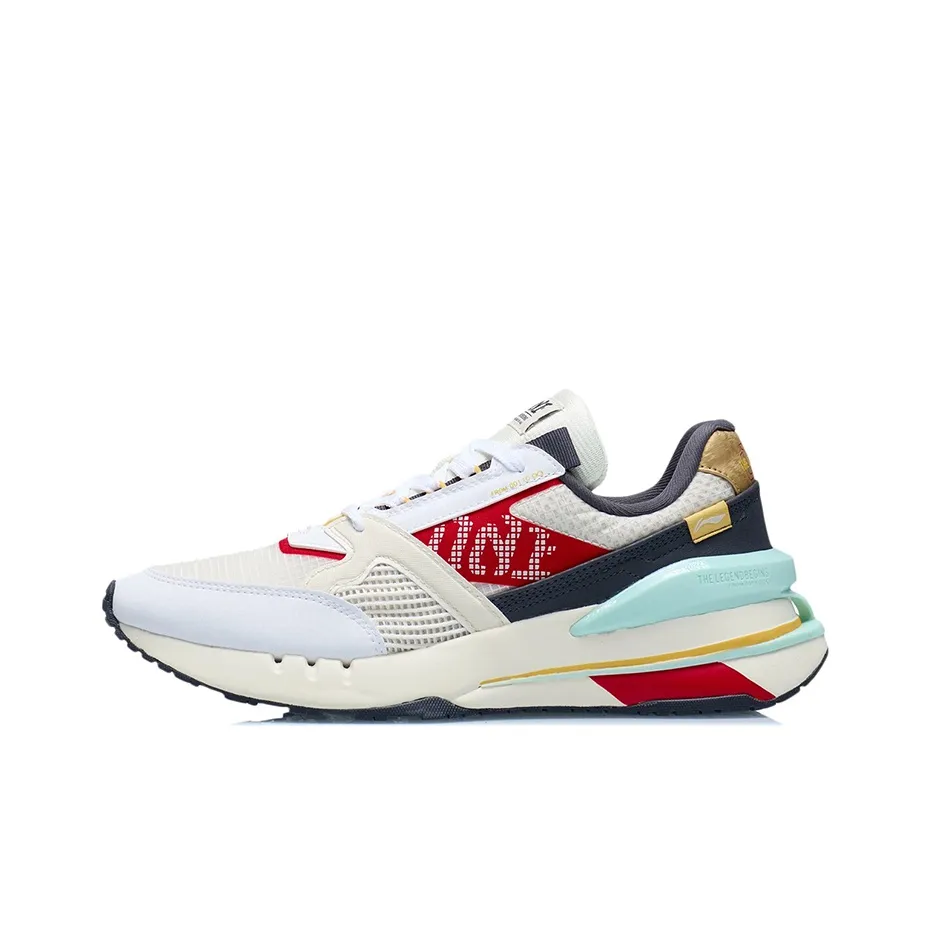 LiNing 001 Newborn Cushioning Breathable Wear Resistant Slip Resistant Low Top Running Shoes Men's Light Antique Yellow