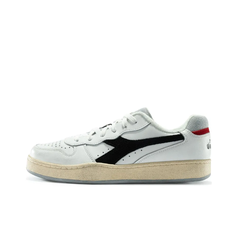 Diadora MI BASKET LOW ICONA Stylish Skateboarding Shoes Unisex White Black