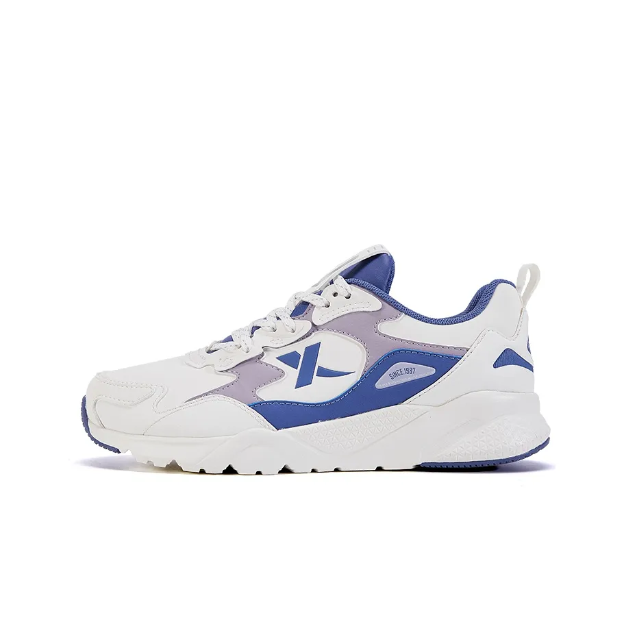 XTEP Wear resistant And Lightweight Low Top Running Shoes Women's White Blue Purple Comfortable, Soft Sole
