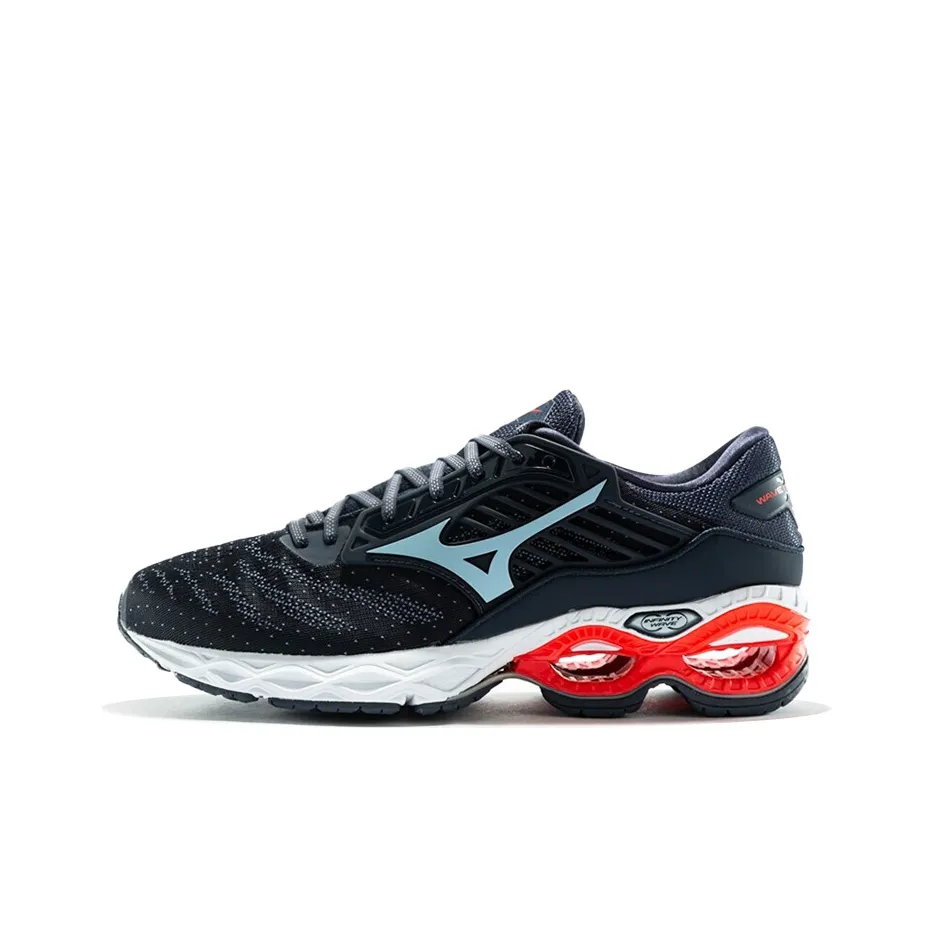 Mizuno Creation Slip-Resistant Abrasion-Resistant Breathable Low-Top Running Shoes Men's Black Blue Red Мицубо Создание Slip-Resistant Устойчивый к износу Дышащие Низкие Кроссовки для Бега Мужские Черный Синий Красный