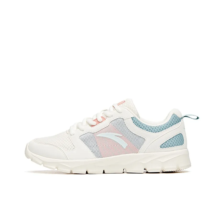 Anta Anti Slip And Wear Resistant Lightweight Low Top Casual Running Shoes Women's White Cyan