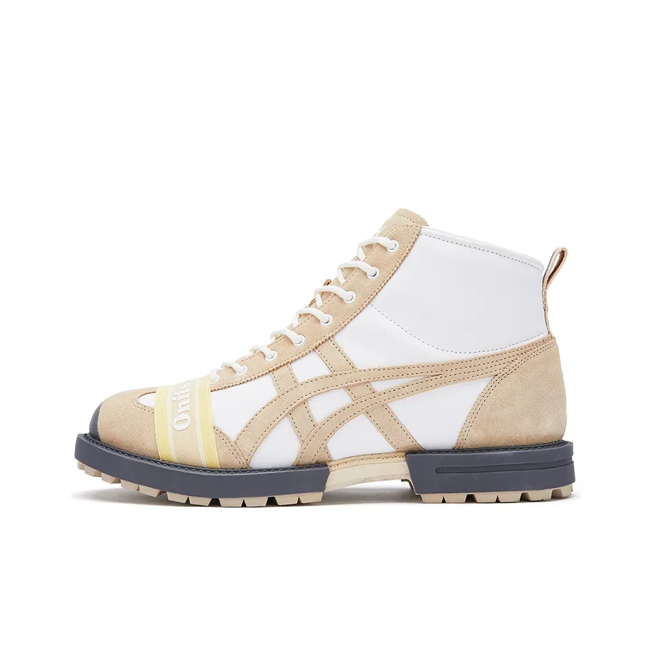 Onitsuka Tiger Rinkan Аbrasion Resistant High Топ Беговые кроссовки Унисекс Бежево-желтый