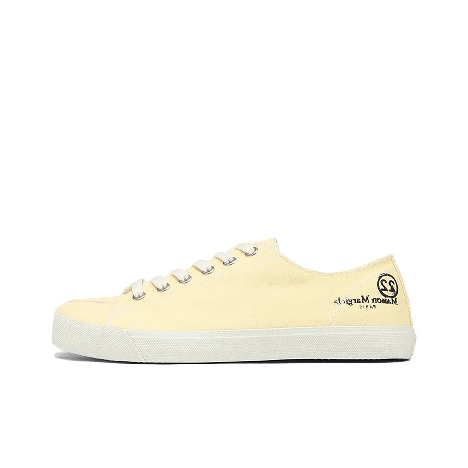Maison Margiela Tabi Canvas Shoes Men Low Top Light Yellow, White, Black