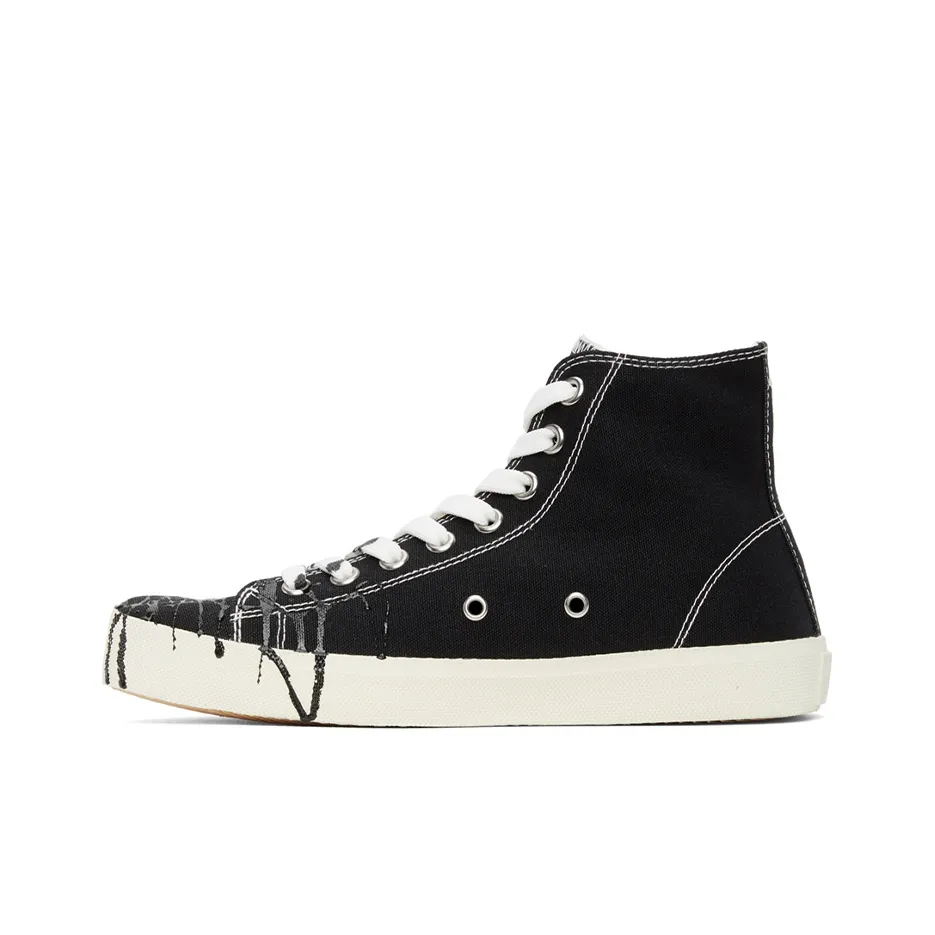 Maison Margiela Tabi High Top Canvas Shoes Men's Black
