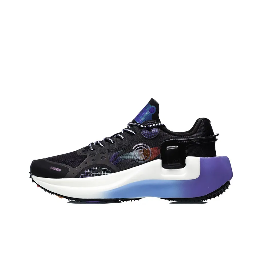 LiNing Ranger Амортизаторы Slip-resistant и устойчивые к истиранию Низкий топ Беговые кроссовки Мужские Черный Фиолетовый