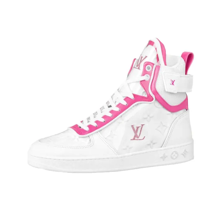 LOUIS VUITTON Boombox Ankle Sneakers 'White Pink' Women's