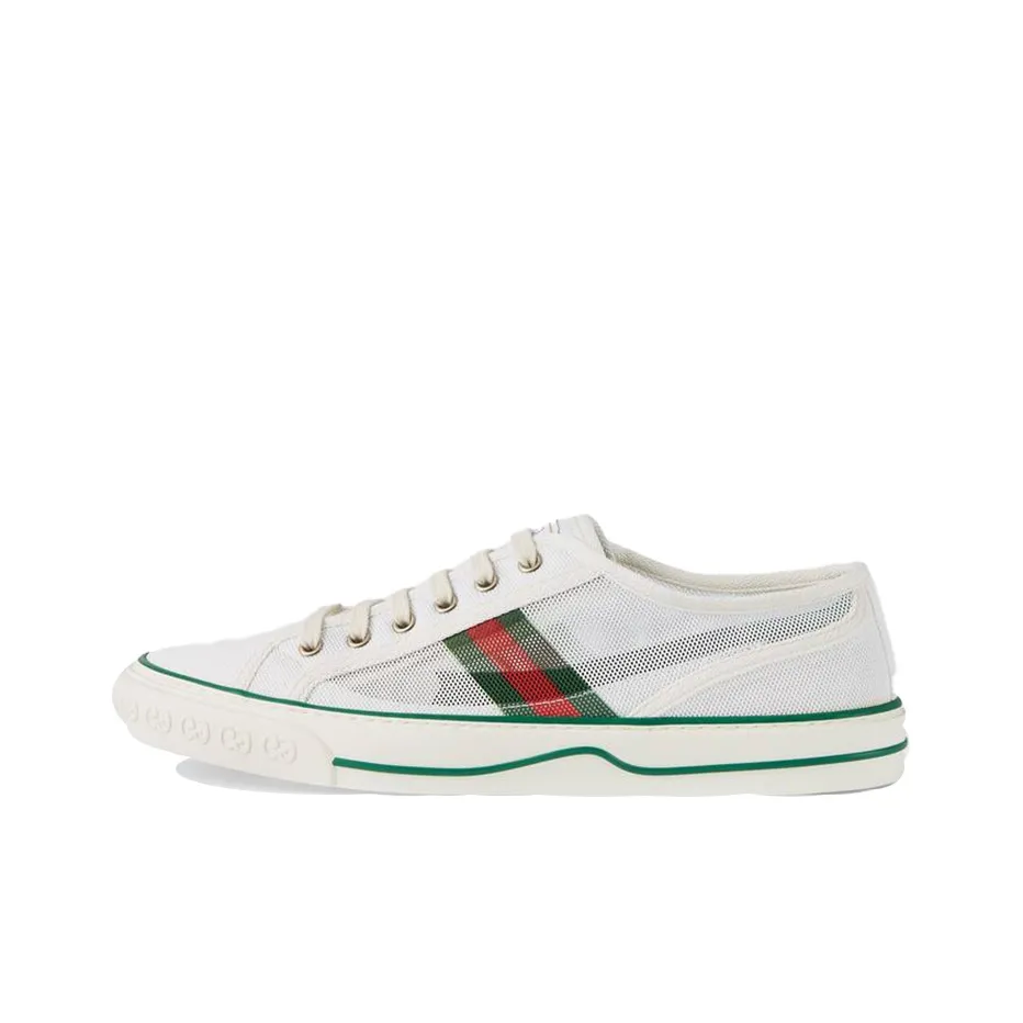 GUCCI Tennis 1977 Low Top Stylish Skateboarding Shoes Men's White Green