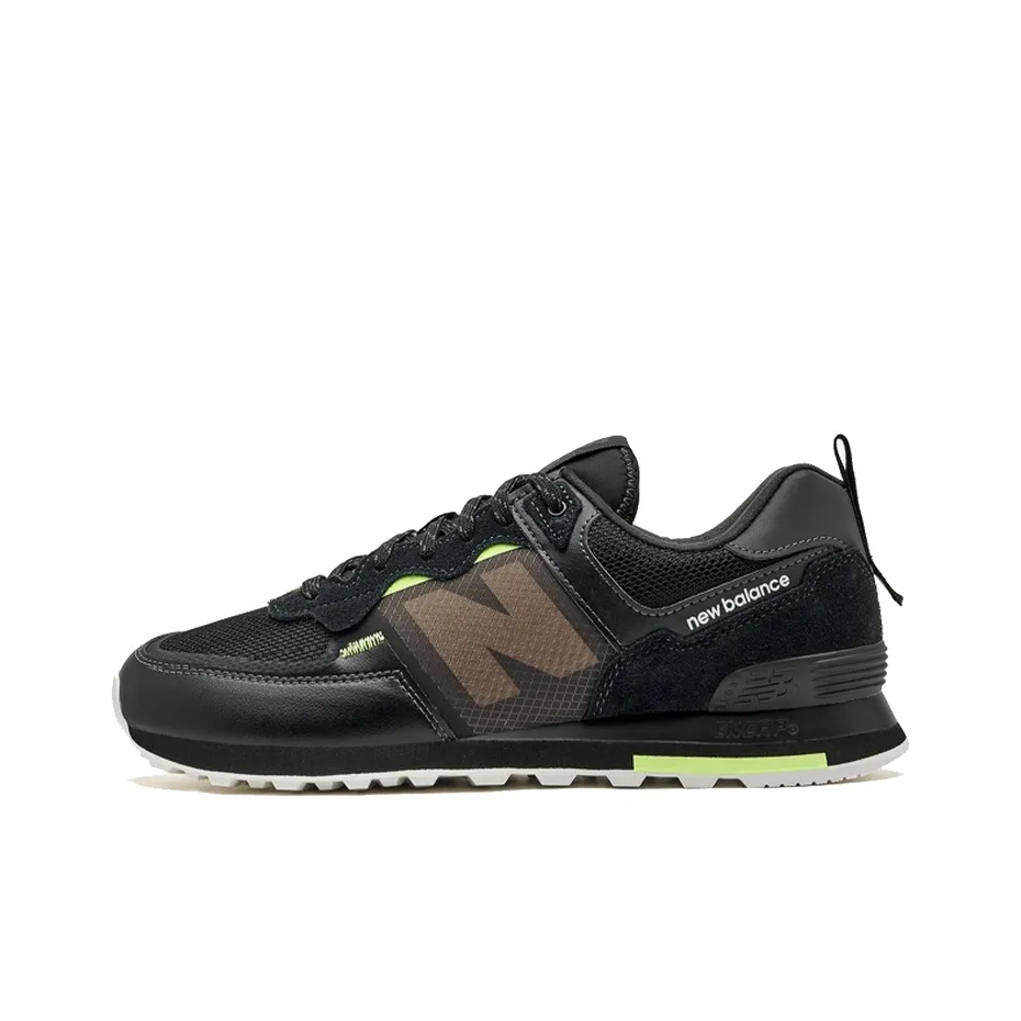 New Balance 574 Black Bleached Lime Glow