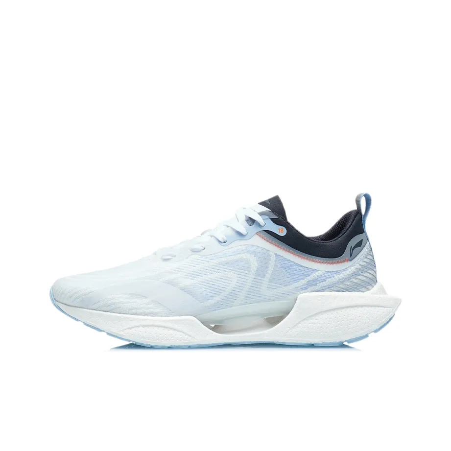 LINING Super Light 18 Running Shoes Men's Low Top Standard White/New Vivid Blue