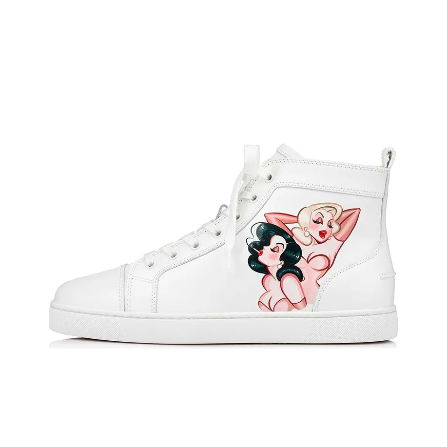 Christian Louboutin Skateboard Shoes Men's High Top White