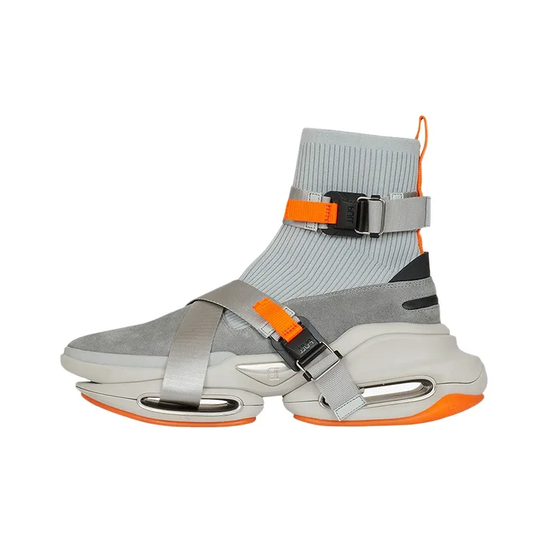 BALMAIN B Bold High Top Chunky Sneakers Men's Gray